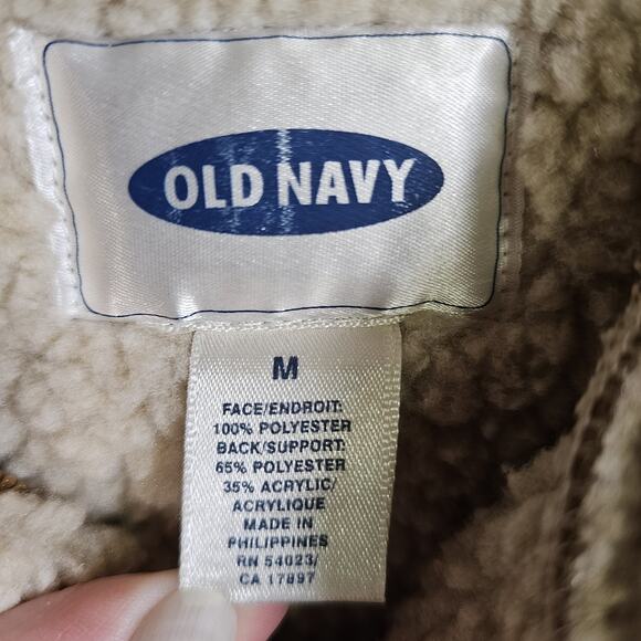 Vtg Y2K Sherpa Lined Brown Vegan Leather Jacket Long Hippie Womens Medium Toggle - Picture 7 of 8